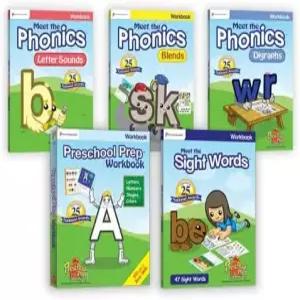 유치원 준비 회사 기본/읽기 워크북 번들 - 기본 기술 시각 단어 파닉스 글자 소리 디그래프 및 블렌드를