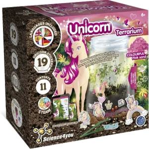 Science4you 유니콘 테라리움 소녀와 소년을 위한 키트 - 나만의 에코스피어 장난감 + 스티커 19개 핑크
