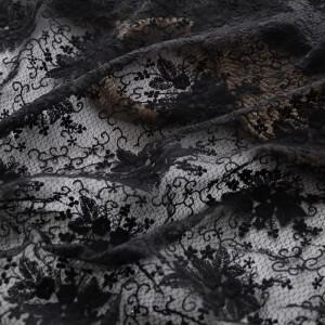 블랙  자수 Tulle 레이스  패브릭 여성 Cheongsam 드레스 식탁보 커튼 DIY 장식 디자이너 의류