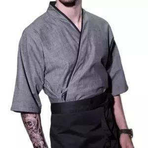 쉐프복 일식 요리사 유니폼 스시집 이자카야 조리복 회색