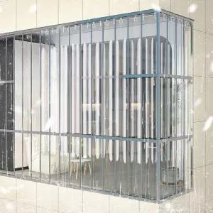 pvc 단열 커튼 레일형 베란다 우레탄 우풍차단 비닐 필요 외풍 투명 바람막이 우풍