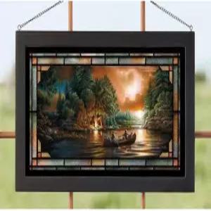 와일드 윙스 5386500026 스테인드글라스 아트 23인치 너비(이브닝 랑데부)