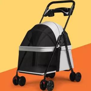 애견 유모차 경량 휴대용 접이식 폴딩 강아지 유모차 반려견 강아지산책 이동가방 캐리어 이동장 스틸 홀더