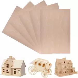 공예 DIY 프로젝트를 위한 300x200x1.5mm 배스우드 합판 얇은 나무 시트 5팩