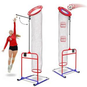 특허받은 2in1 배구 세터 트레이닝 네트 장비 및 수직 점프 테스터 트레이너. 트레이너를 위한 목표 설정, 패스 실내 연습을 높은 측정 도구 폴 세트