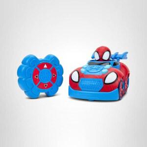 Jazwares 마블 Spidey and his 있는 내장 Amazing 기능이 컨트롤러 차량 블루 크롤러 Friends 슈퍼 원격 & 레드 - 4가지 제어 웹 히어로 RC 기능,