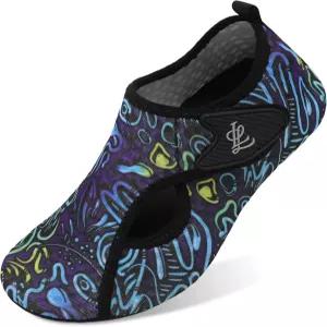 여성용 LeIsfit 워터 슈즈 남성 수영 비치 맨발 수영장용 퀵 드라이 아쿠아 양말 수영장 보트 리버 요가