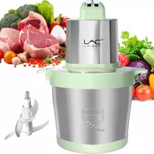 24컵 대용량 식품 가공기 고기 그라인더 채소 초퍼(스테인리스 스틸 볼 포함) 3단 속도 4개의 이중 칼날 및