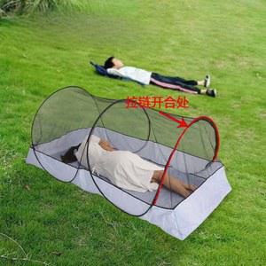 야외 1인 휴대용 설치 모기 방지 캠핑 관광 바닥 누워 접이식 모기장 H5Y9A6