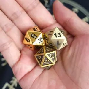 20면 메탈 주사위 보드게임 20mm 실버 큐빅 구리 도금 게임