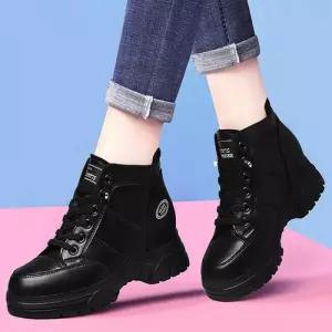 여성 5CM 키높이 쿠션 워커 부츠 플랫워커 워커힐 앵클워커 숏부츠