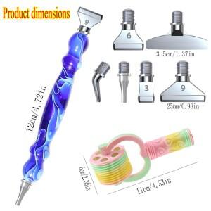 인체공학적 보석 십자수 아트 비즈 도팅 펜 세트 나사형 팁과 수정 롤러가 특징입니다.