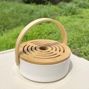 손잡이 모기향케이스 나무 우드 공중부양 모기향통