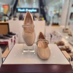 [허시파피]여성 발 편한 4cm 큐빅 메리제인 플랫슈즈 3FR422-D