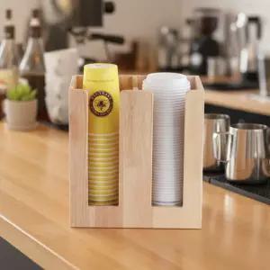 오리스타 우드 아미 디스펜서 2구 테이크아웃컵 정리대 진열대 카페 커피도구 수납 홀더