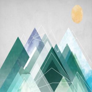 파니식 만화 벽화 북유럽 손으로 그린 기하학적 컬러 피크 어린이 방 실내 배경 벽 벽지