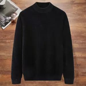 티류으스 남성 가을 겨울 밍크 니트 스웨터 반목폴라 보온 기모 두꺼운 루즈핏 이너 티셔츠 WY