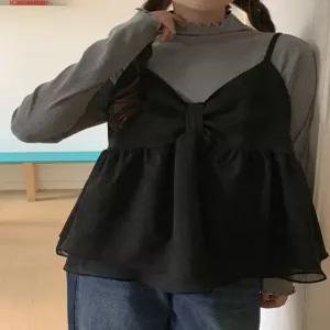 제로드 리본 프릴 뷔스티에 블라우스 85843 빅사이즈 여성의류