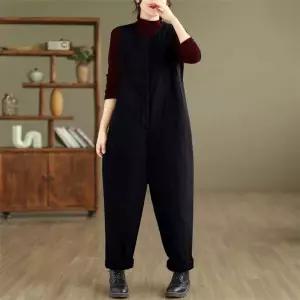 겨울 멜빵바지 여자 솜바지 점프슈트 작업복