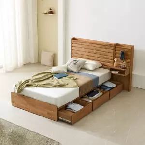 파로마 네오 리멜 원목 호텔식 수납형 20T라텍스 SS 침대 조명협탁1 NES1421