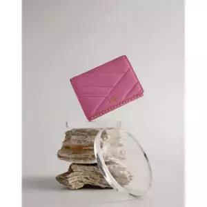 매장정품 닥스 DAKS WOMENS ACCESSORIES [CARLISLE BRIDGE] 핑크 퀼팅 소가죽 카드지갑 DCHO4E592P2 506568