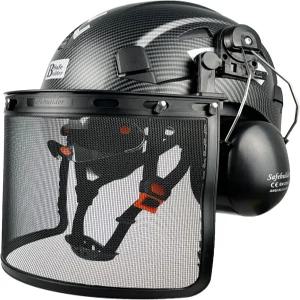 내장된 바이저 메시 페이스 쉴드 이어 머프 4 in 1 전기톱 안전 하드 모자를 갖춘 SAFEBUILDER 임업 헬멧