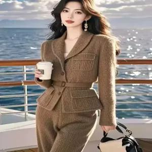 여성패션 정장세트 아우터 바지 투피스 겨울 DL4