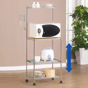 이동식바퀴 스텐 렌지대 전자레인지 선반 4단 틈새 부엌 랜지 수납장 다이