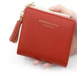 여성 5컬러 귀여운 심플 태슬 하트키링 반지갑