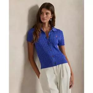 폴로 랄프 로렌 여성 케이블 코튼 숏 슬리브 카디건 WMPOSWENDW20434400