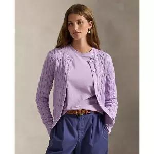 폴로 랄프 로렌 여성 케이블 니트 코튼 크루넥 카디건 WMPOSWENDW20538500