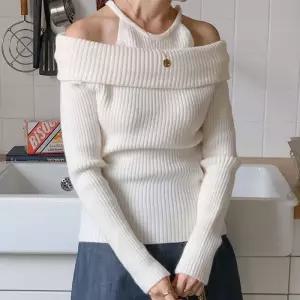 파즈 홀터넥 골지 오프숄더 니트_W4423