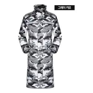 [하프클럽/]배달 남여공용 방수 방풍 롱코트 우비 그레이카모