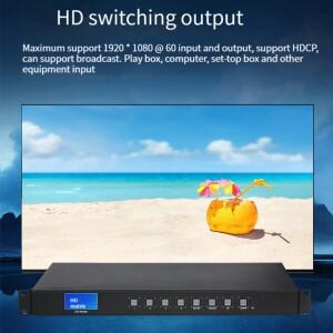 HDMI 매트릭스 스위처 비디오 프로세서 스플리터 버튼 포함 LCD TV DVD용 IR 원격 RS232 제어 4x4