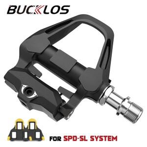 BUCKLOS SPD-SL 티타늄 스핀들 자전거용 로드 바이크 페달 클릿 포함 자동 잠금 경주용 부품