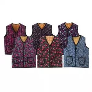 엄마 꽃무늬 패딩 겨울 융털 조끼 겨울융털 할 겨울 융털조끼 여자방한조끼 패딩조끼 김장조끼 할머니조끼