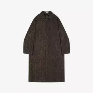 [갤러리아] 지이크 25FW 브라운 팬시 부클 헤링본 발마칸 오버핏 롱코트 PLH7017