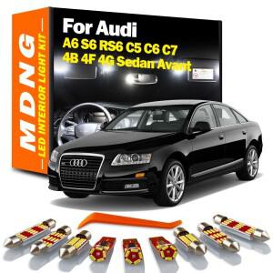 MDNG Canbus For audi 호환 A6 S6 C5 C6 C7 4B 4F 4G 세단 Avant LED 실내 조명 키트지도 돔 트렁크 램프