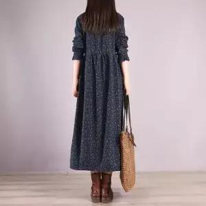 깜도리 여자 키작녀 플라워 원피스 추동 캐주얼 잔 꽃무늬 끈 슬림핏 스커트 기모 도톰 꾹4