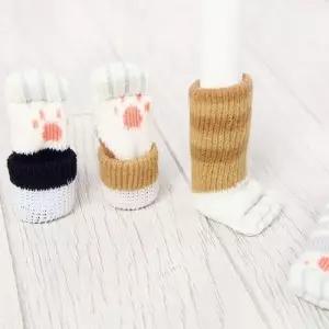 고양이 니트 식탁 의자 소음방지 발커버 양말 4P_24028772