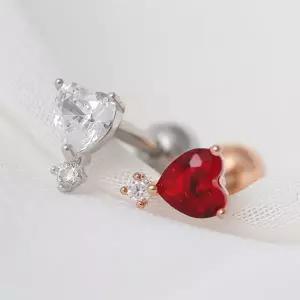 [라울스톤] 큐빅 하트 써지컬 스틸 패션 피어싱 2종 택1