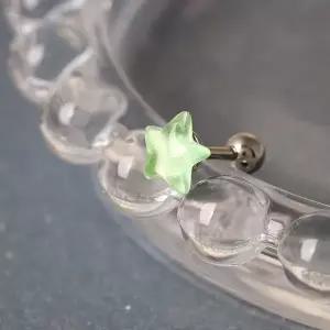 [라울스톤] 초록 별 스타 써지컬 스틸 패션 피어싱