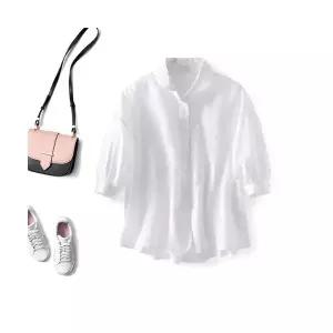 여성 린넨 스트레이트 셔츠 무지 OP4