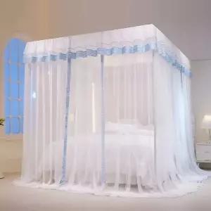 블루 침대 모기장 해충 커튼형 제입 캐노피침대방충망