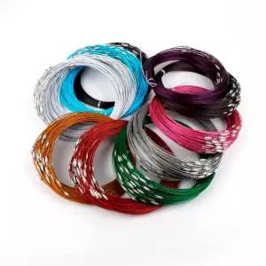 얇은철사 10개 46cm 여러 가지 빛깔 스틸 초커 목걸이 와이어 팔찌