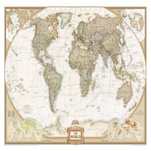 내셔널 지오그래픽 월드 월 맵 - 이그제큐티브 적층(46 x 30.5인치) (내셔널 참조 맵)