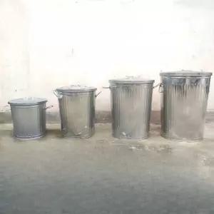양철 쓰레기통 대용량 소각로 메탈 55L 높이 120L