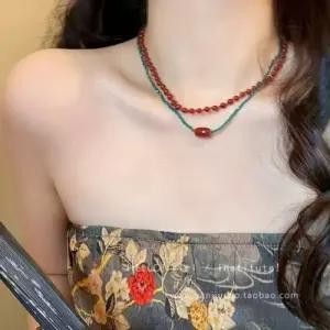 원석 목걸이 팔찌 심플한 비즈목걸이 원석초커 레이어 WFLKQ4Q