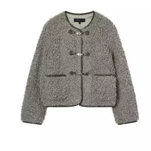 [올리브데올리브]OF5WMA12_비조 여밈 부클 라운드 자켓