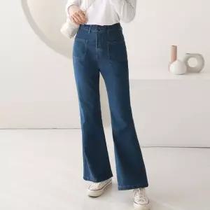 [퍼니메이커]여자 와이드 부츠컷청바지 밴딩 나팔 데님 팬츠j4 여자청바지 와이드청바지 와이드데님팬츠 키